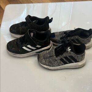 Adidas Kids' Black and White Sneakers